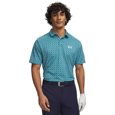 Under Armour Matchplay Printed Polo Golfpiké Herr - Boundless Blue