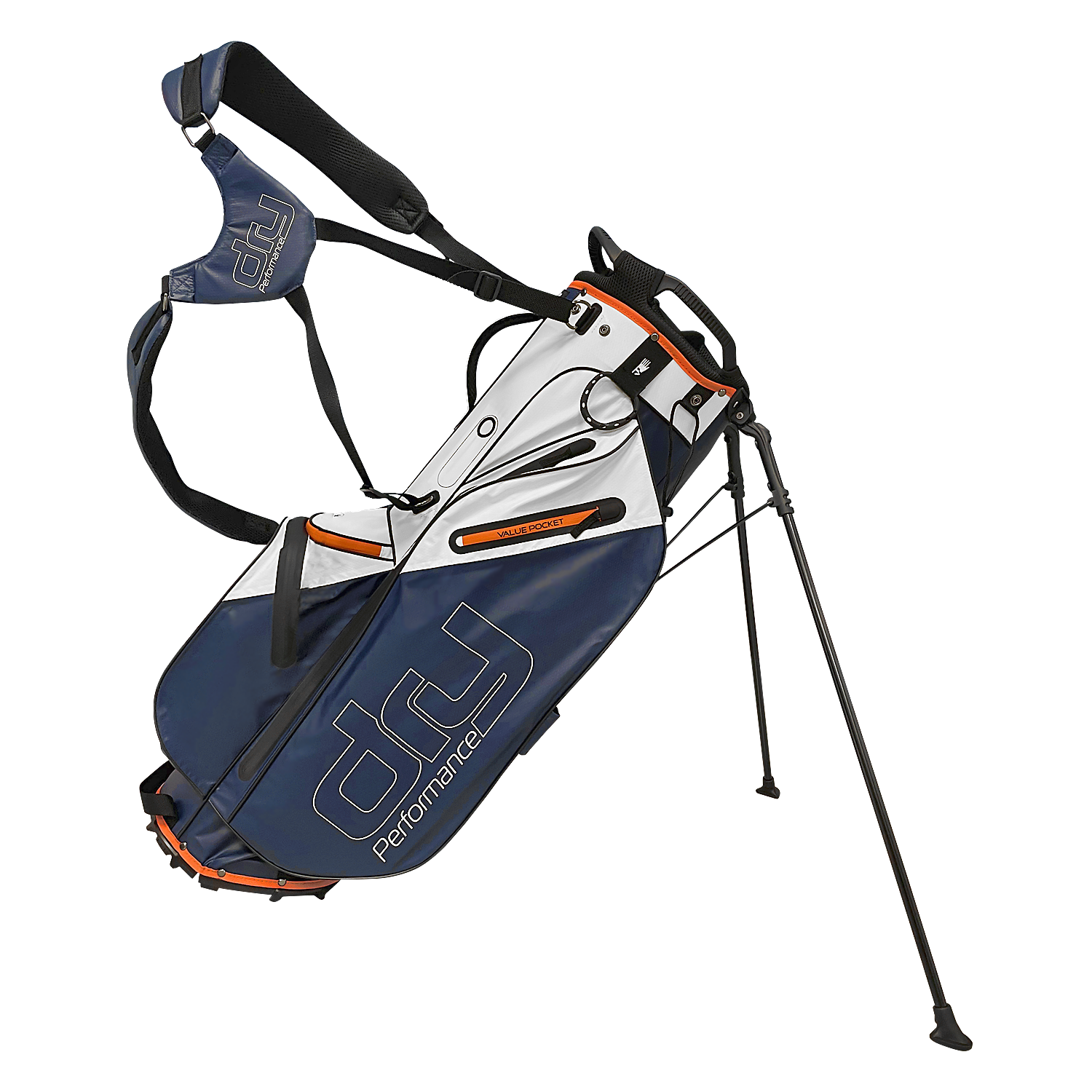 Dry Performance Vattentät Standbag 9" - Navy/White/Orange | Golfrummet