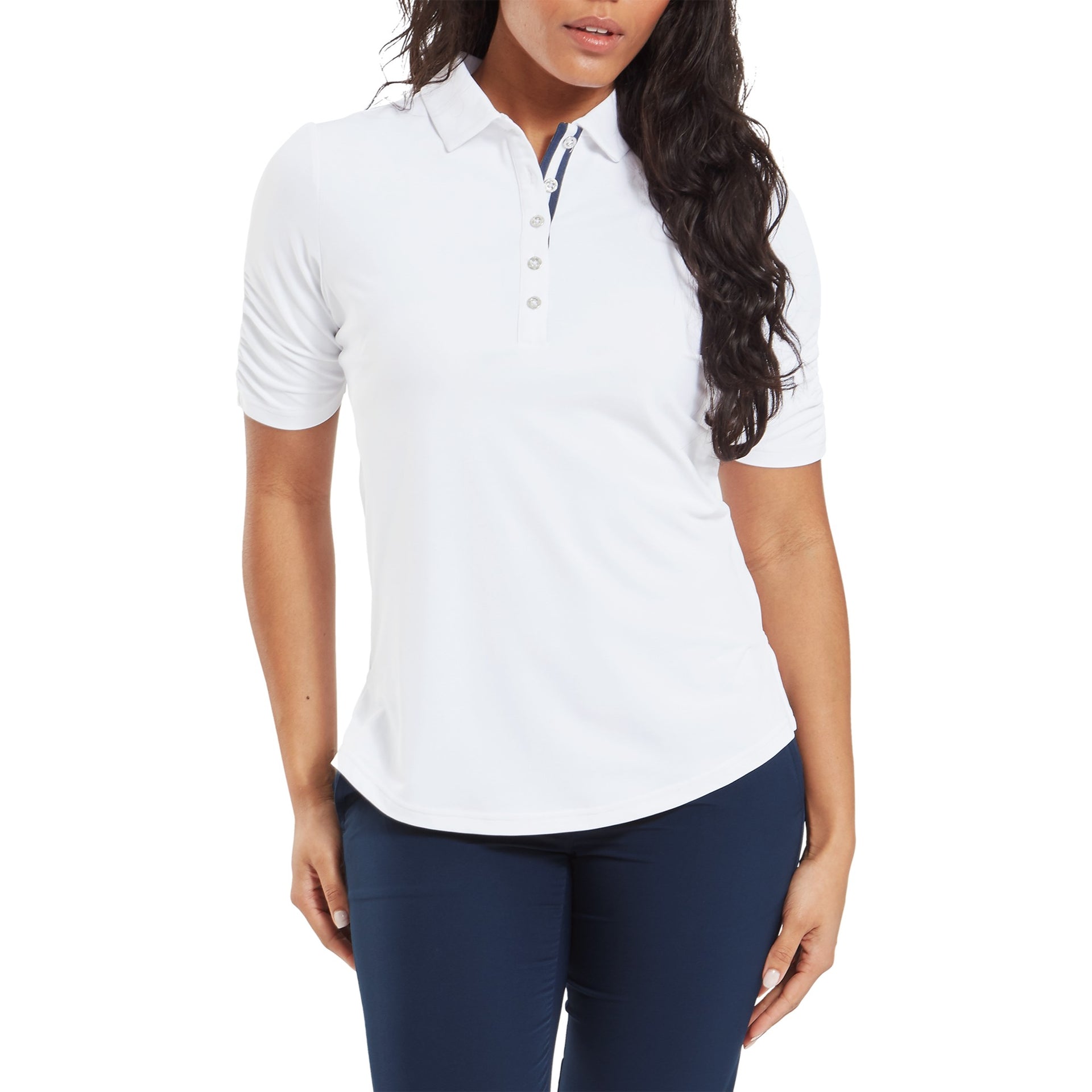 Footjoy Half Sleeve Ruched Lisle - White