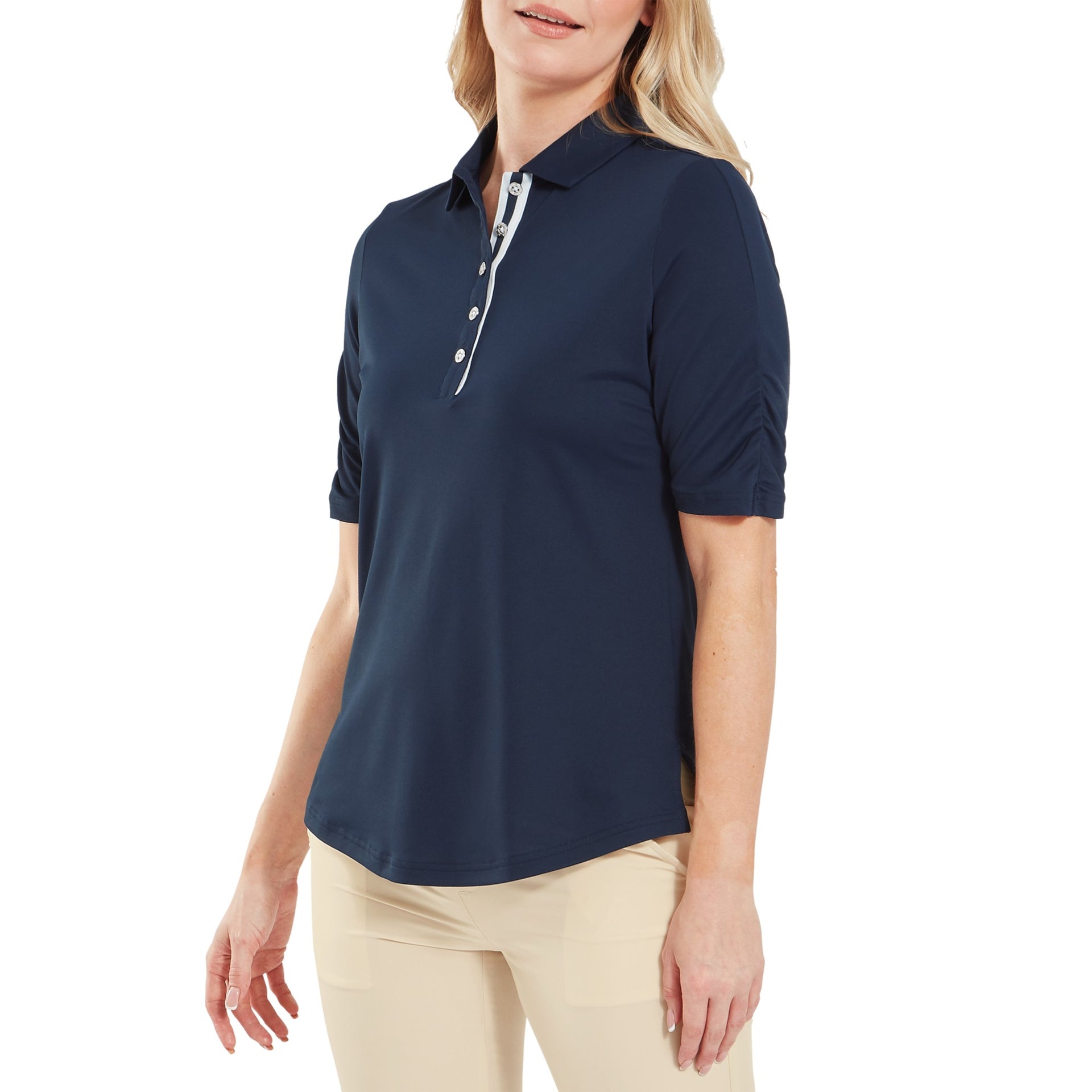 Footjoy Half Sleeve Ruched Lisle - Navy