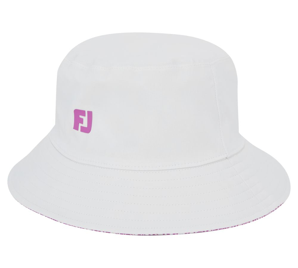 Footjoy Reversible Bucket Hat - White & Berry Animal