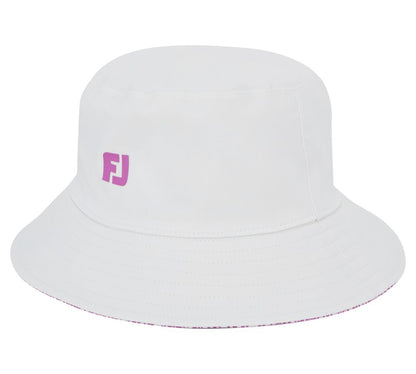 Footjoy Reversible Bucket Hat - White & Berry Animal