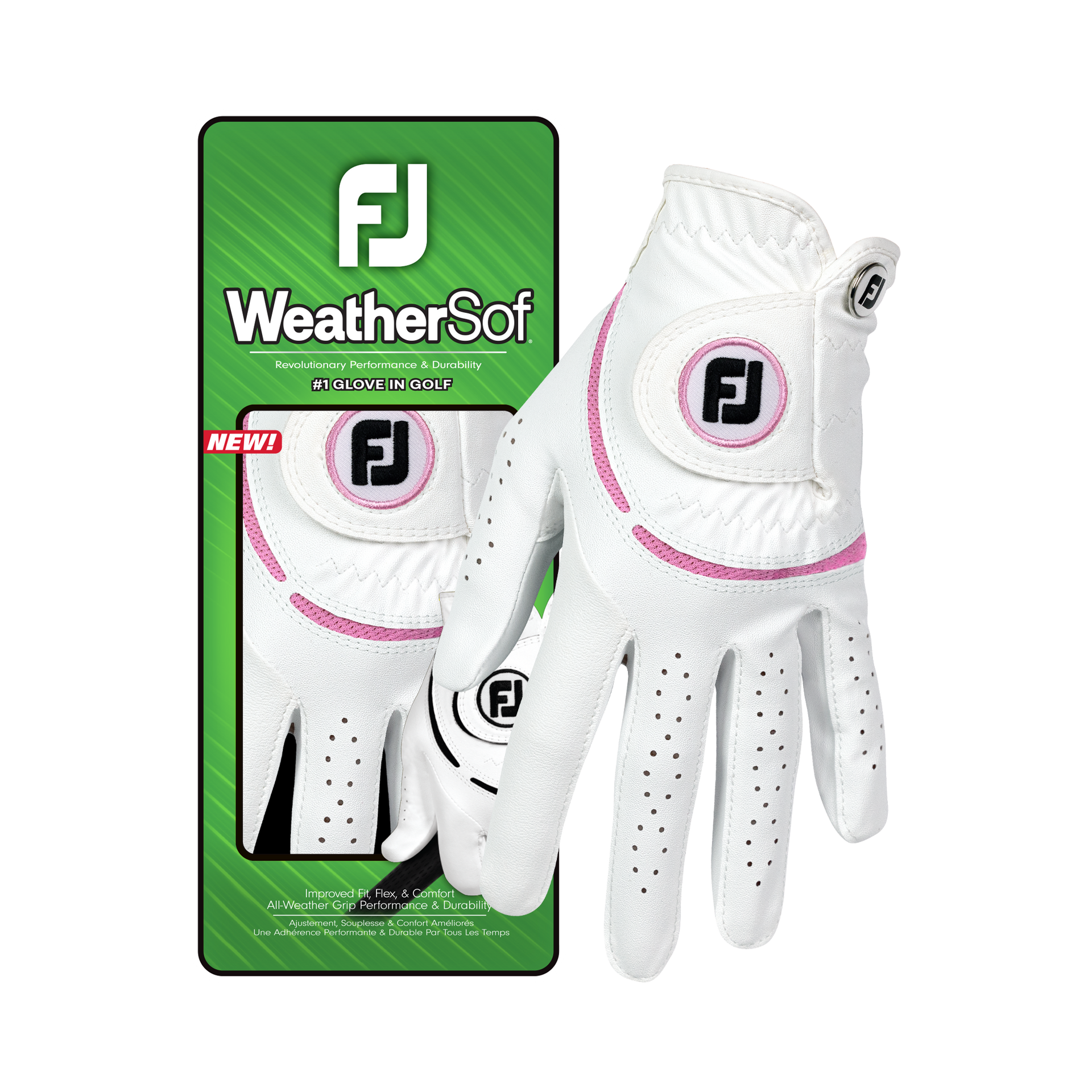 Footjoy WeatherSof - White/Pink Dam