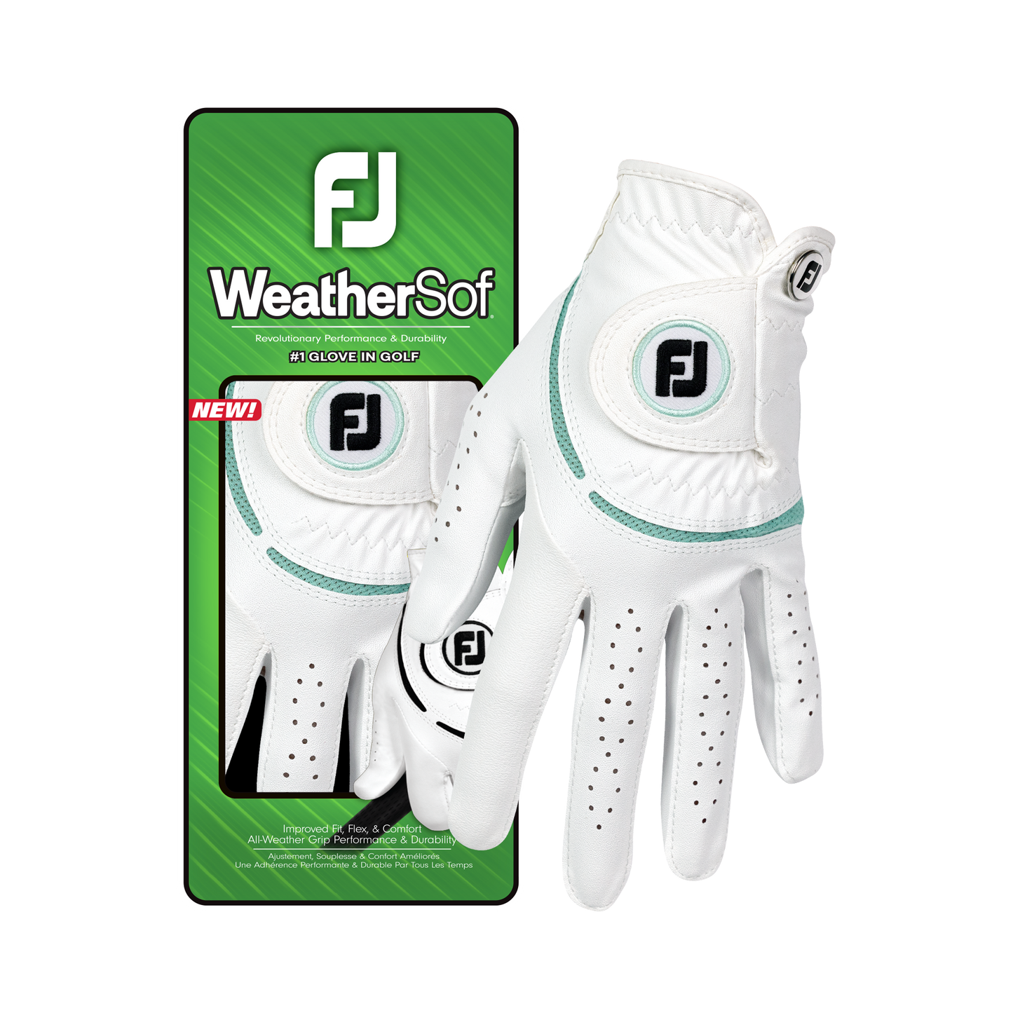 Footjoy WeatherSof - White/Sea glass