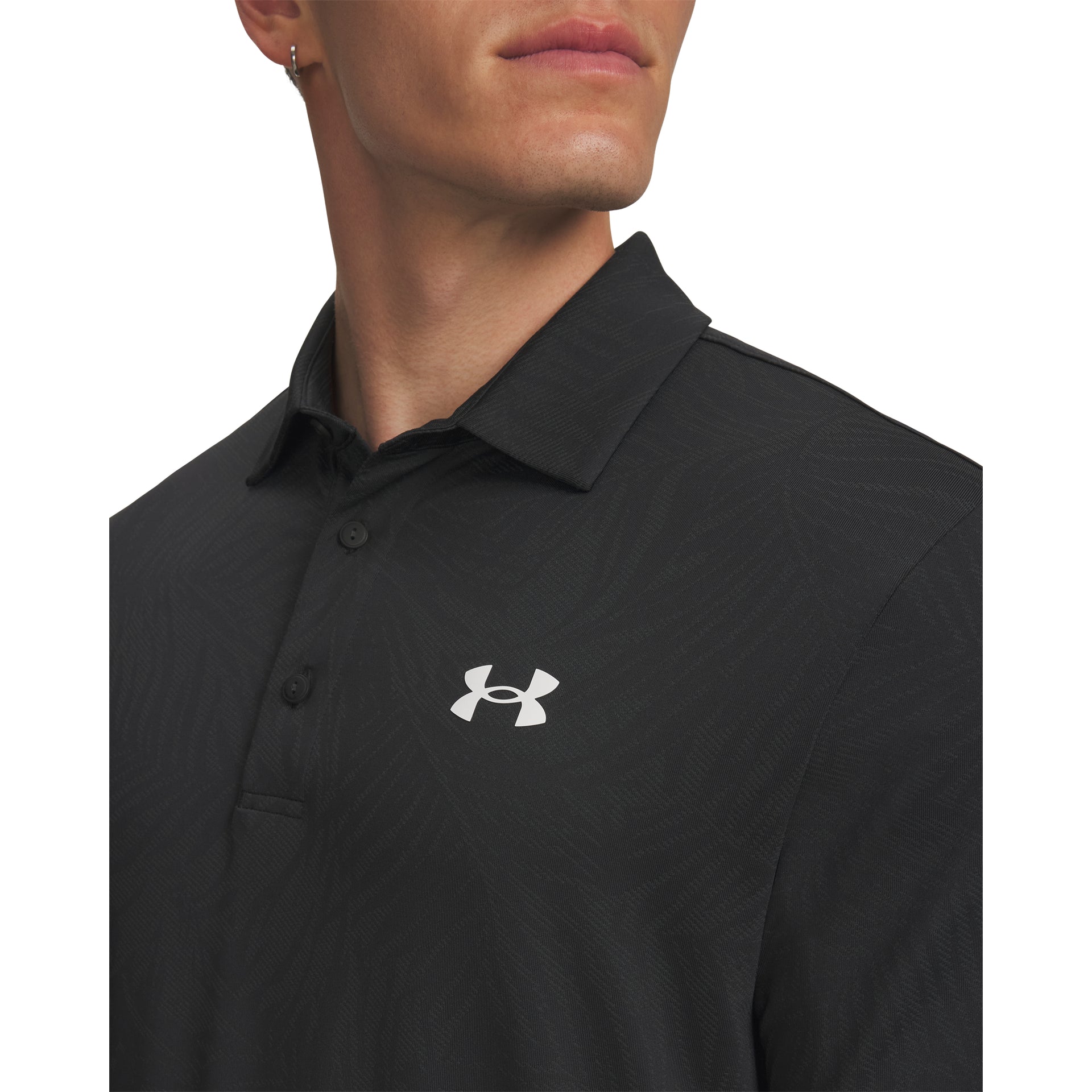 Under Armour Playoff Jacquard Polo Golfpiké Herr - Black